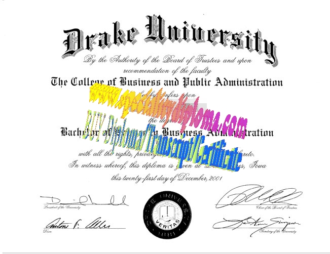 Fake Drake University Diploma Certificate