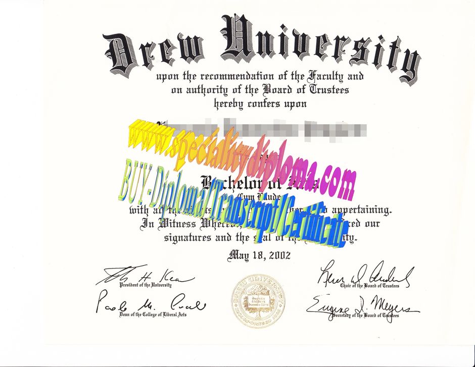 Fake Drew University Diploma Certificate