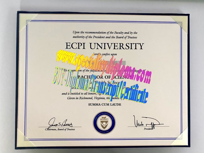 Fake ECPI University Diploma Certificate