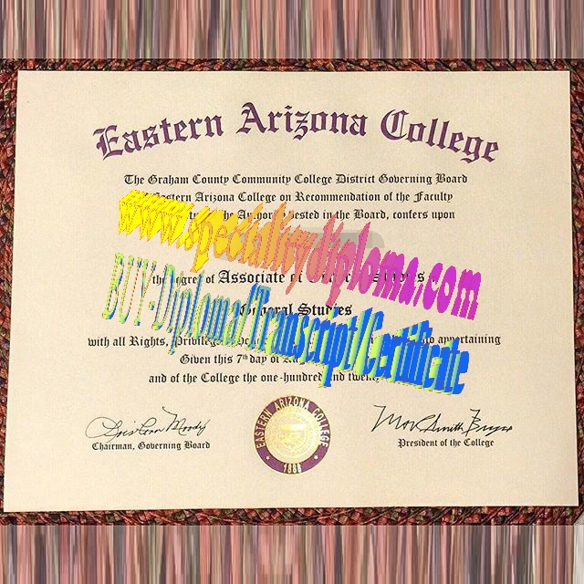 Fake Eastern Arizona College Diploma Certificate