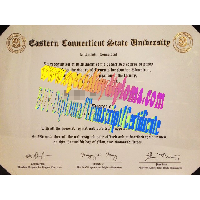 Fake Eastern Connecticut State University Diploma Certificate