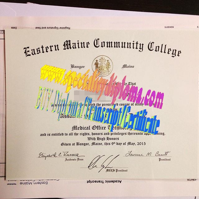 Fake Eastern Maine Community College Diploma Certificate