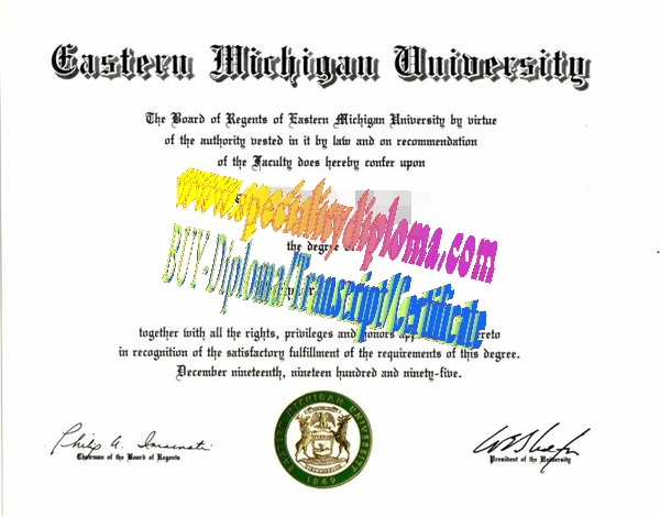 Fake Eastern Michigan University Diploma Certificate