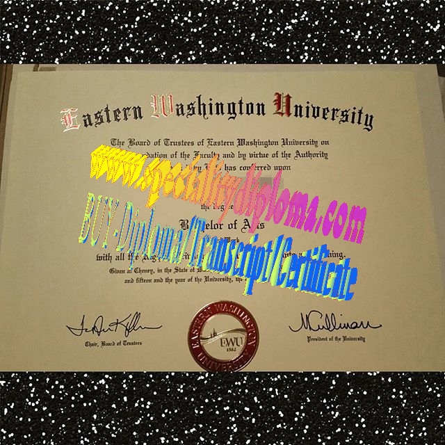 Fake Eastern Washington University Diploma Certificate