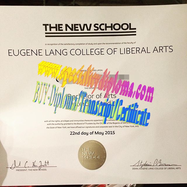 Fake Eugene Lang College The New School for Liberal Arts Diploma Certificate