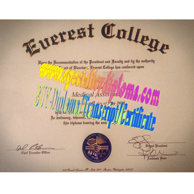 Fake Everest Academy IL Diploma Certificate