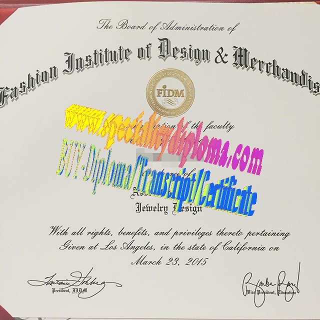 Fake Fashion Institute of Design  Merchandising Diploma Certificate