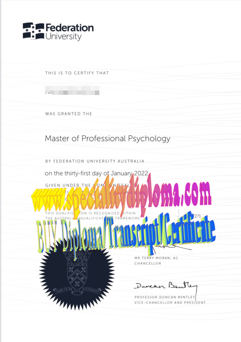 Fake Federation University Australia Diploma Degree