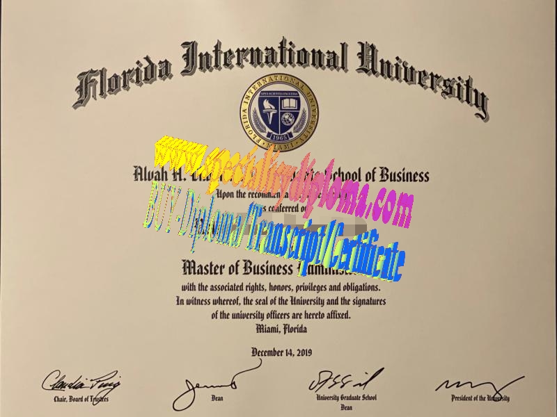 Fake Florida International University Diploma Certificate