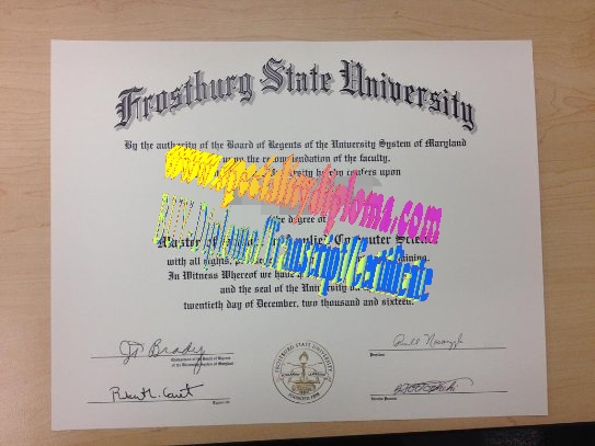 Fake Frostburg State University Diploma Certificate