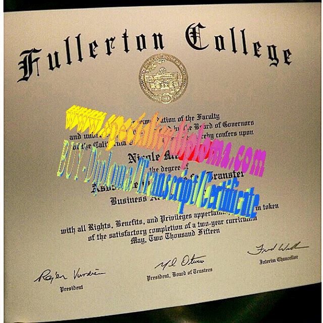 Fake Fullerton College Diploma Certificate