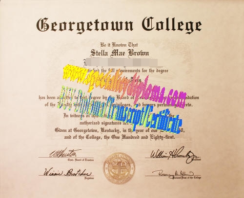 Fake Georgetown College Diploma Certificate