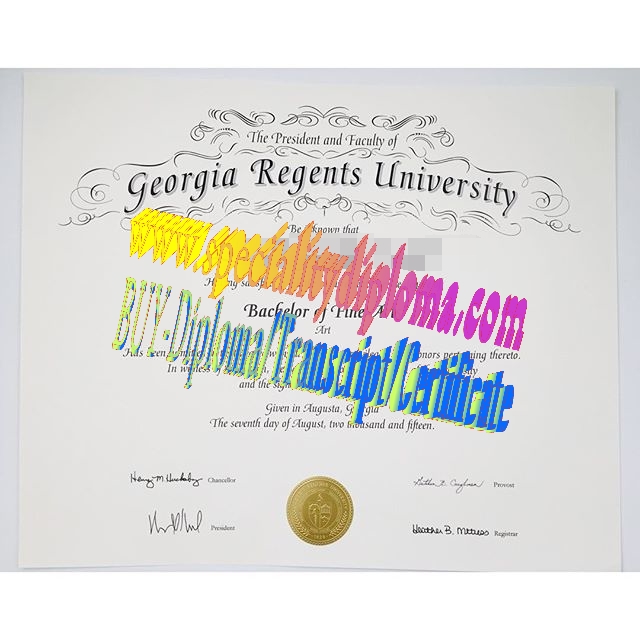 Fake Georgia Regents University Diploma Certificate