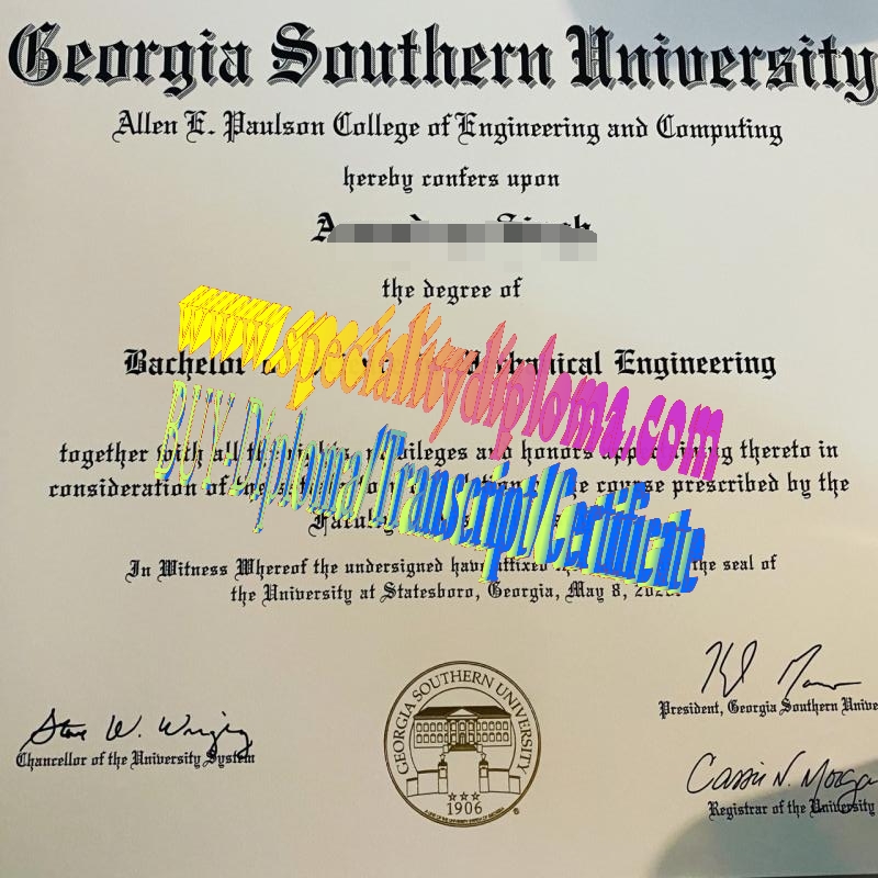 Fake Georgia Southern University Diploma Certificate