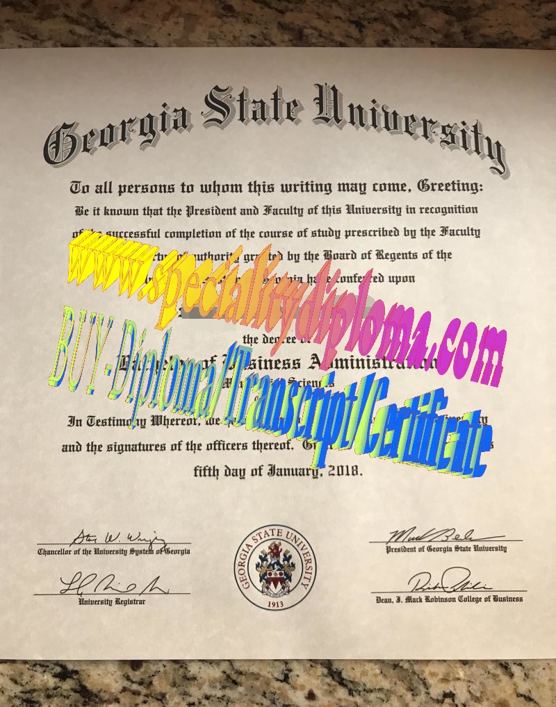 Fake Georgia State University Diploma Certificate