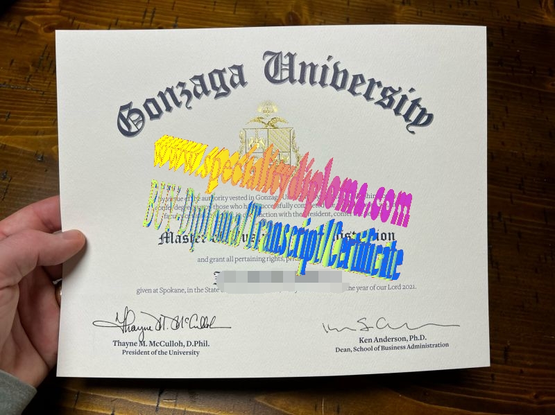 Fake Gonzaga University Diploma Certificate