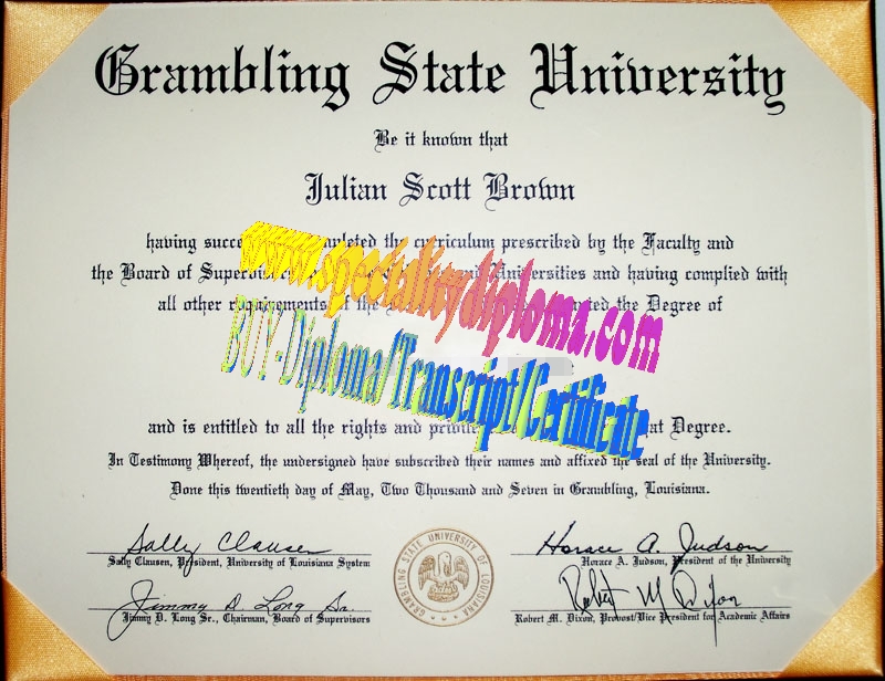 Fake Grambling State University Diploma Certificate