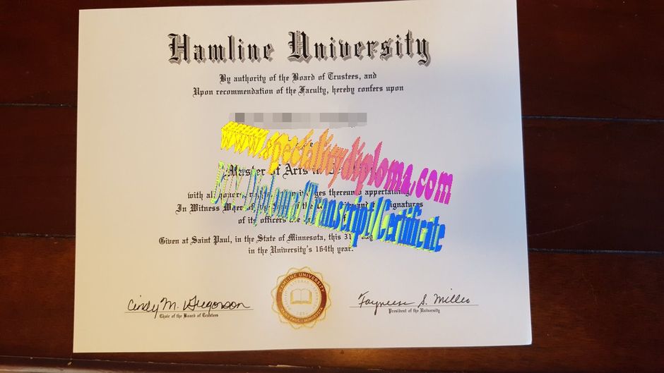 Fake Hamline University Diploma Certificate