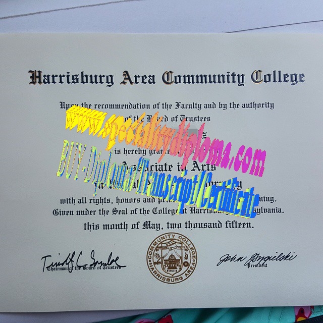 Fake Harrisburg Area Community College Diploma Certificate