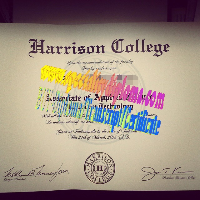 Fake Harrison College Diploma Certificate