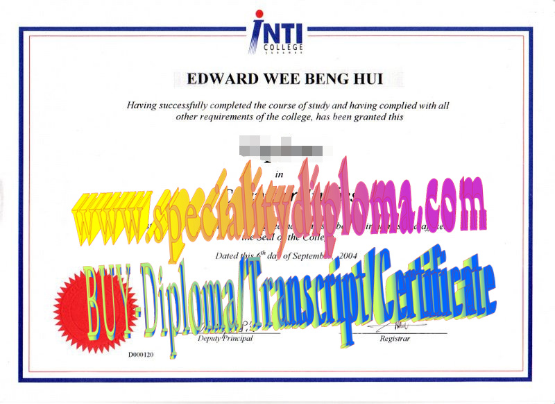 Fake INTI College Sarawak Diploma Transcript