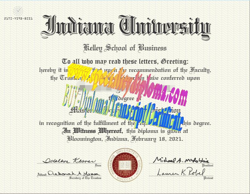 Fake Indiana University Bloomington Diploma Certificate