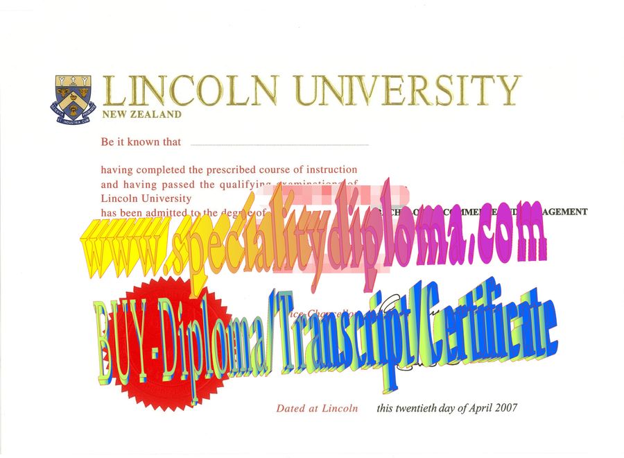 Fake Lincoln University, New Zealand Diploma Degree