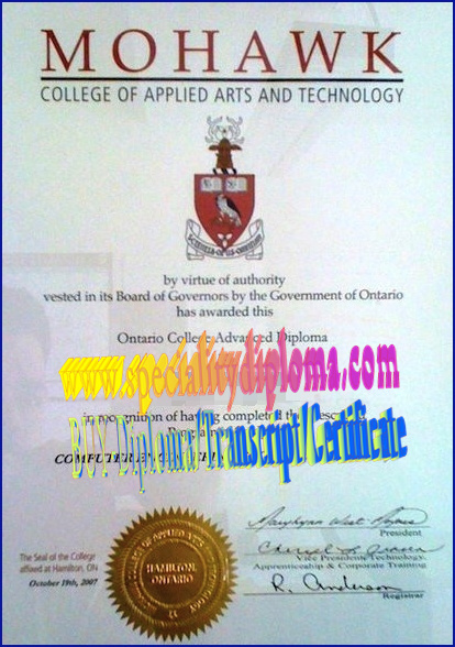 Fake Mohawk College of Applied Arts and Technology Diploma Makers