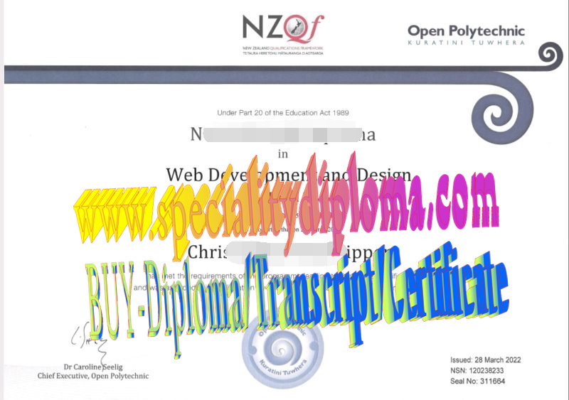 Fake Open Polytechnic of New Zealand Diploma Degree