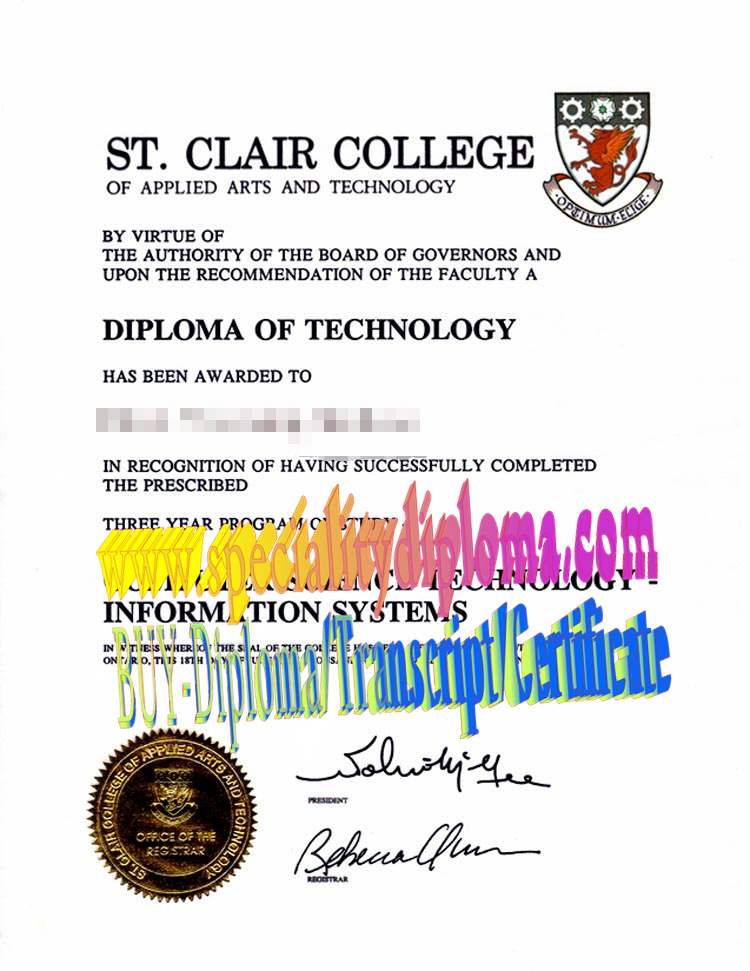 Fake ST.CLAIR COLLEGE Diploma Makers