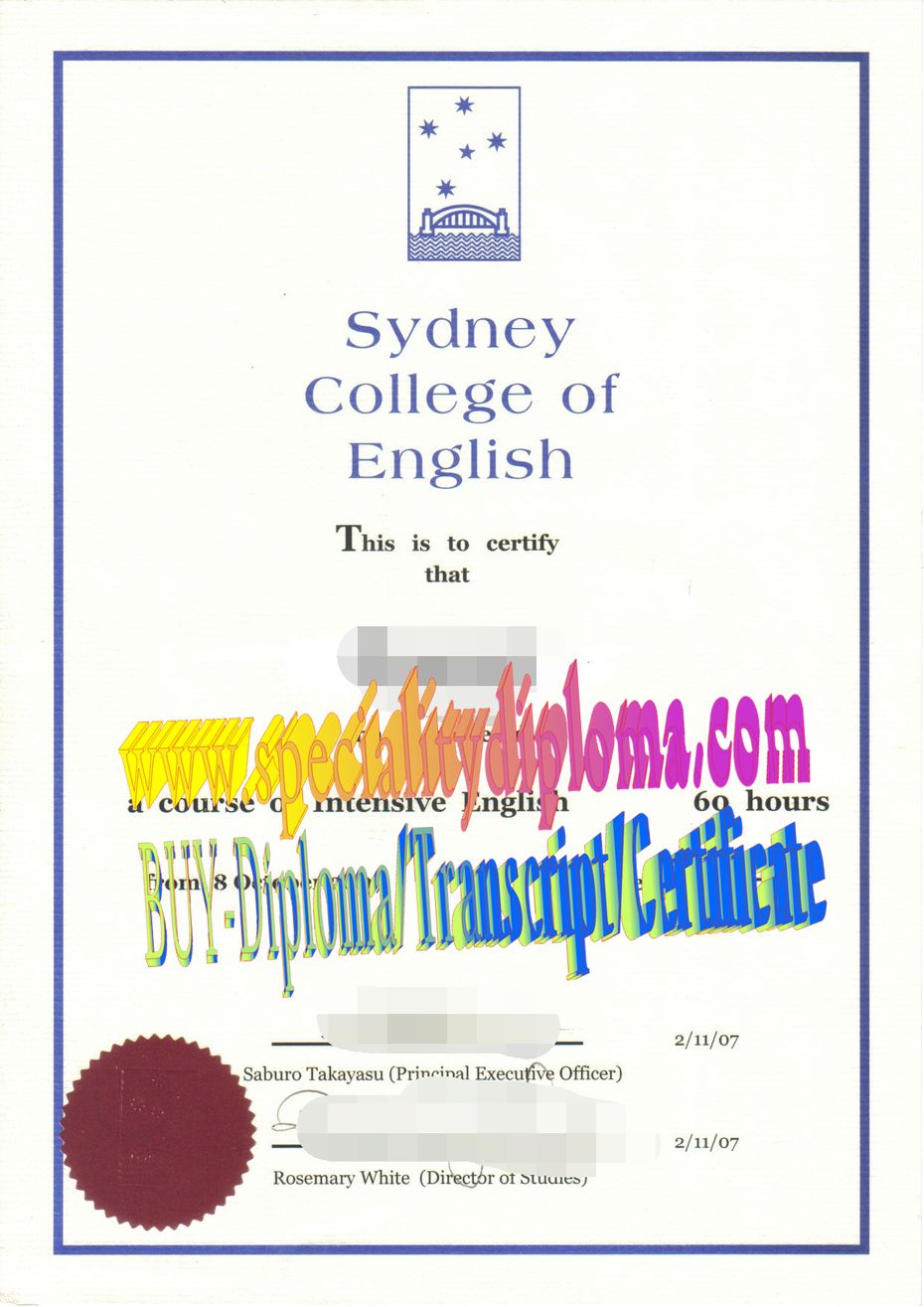 Fake Sydney College of English Diploma Degree