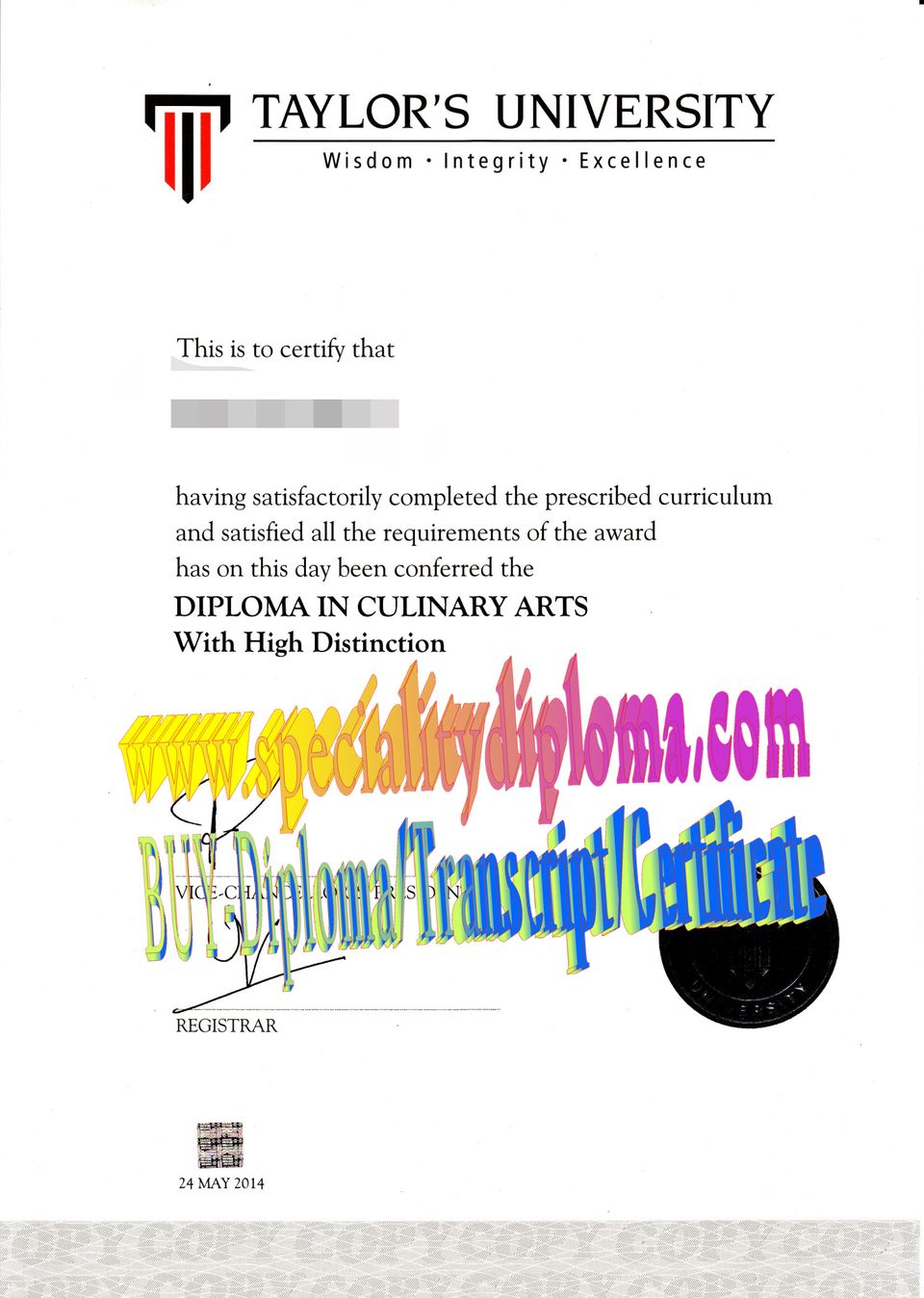 Fake Taylors University Diploma Transcript