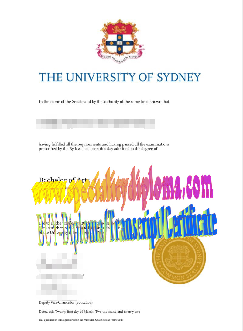 Fake The University of Sydney Diploma Degree