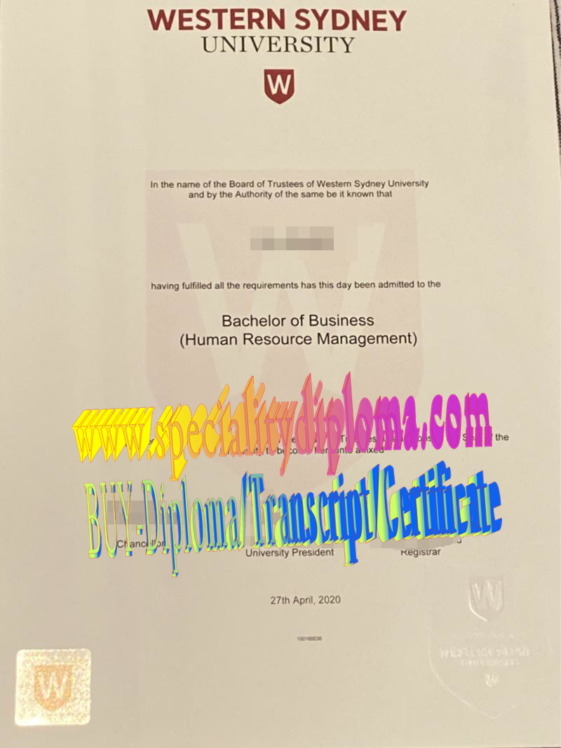 Fake The University of Western Sydney Diploma Degree