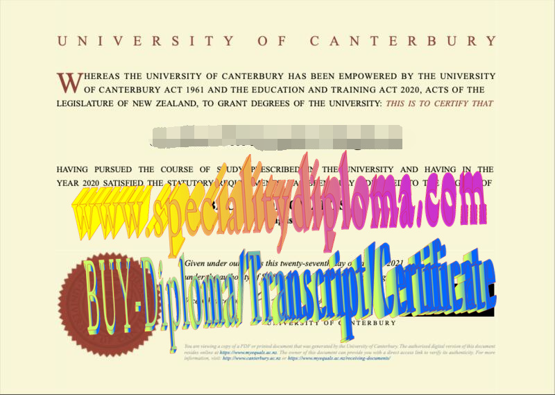 Fake University of Canterbury Diploma Degree