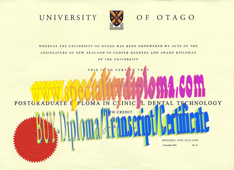 Fake University of Otago Diploma Degree