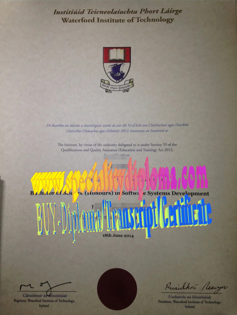 Fake Waterford Institute of Technology Diploma Certificate