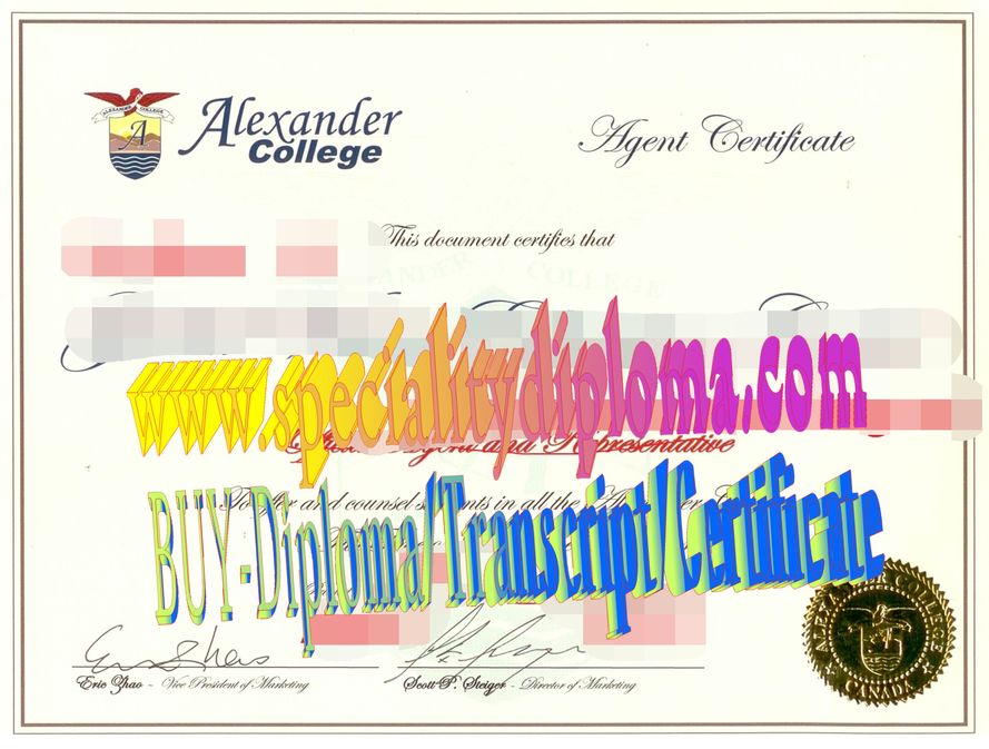 Fake alexander college Diploma Makers