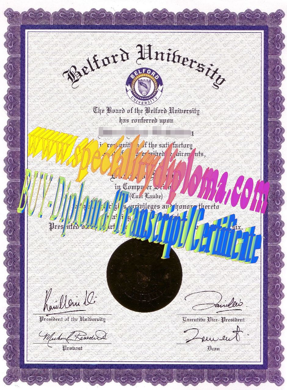 Fake belford university Diploma Certificate