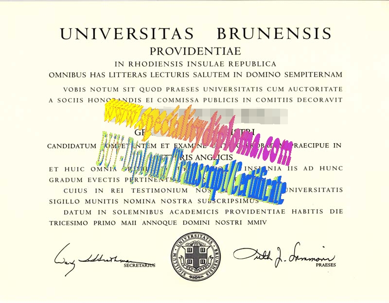 Fake brown University Diploma Certificate