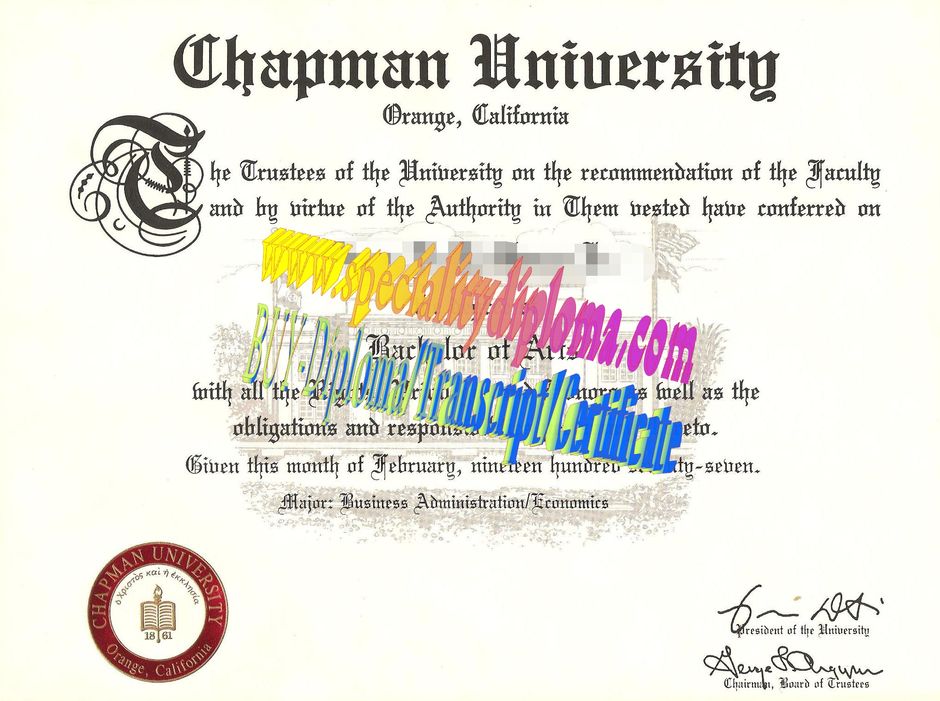 Fake chapman University Diploma Certificate