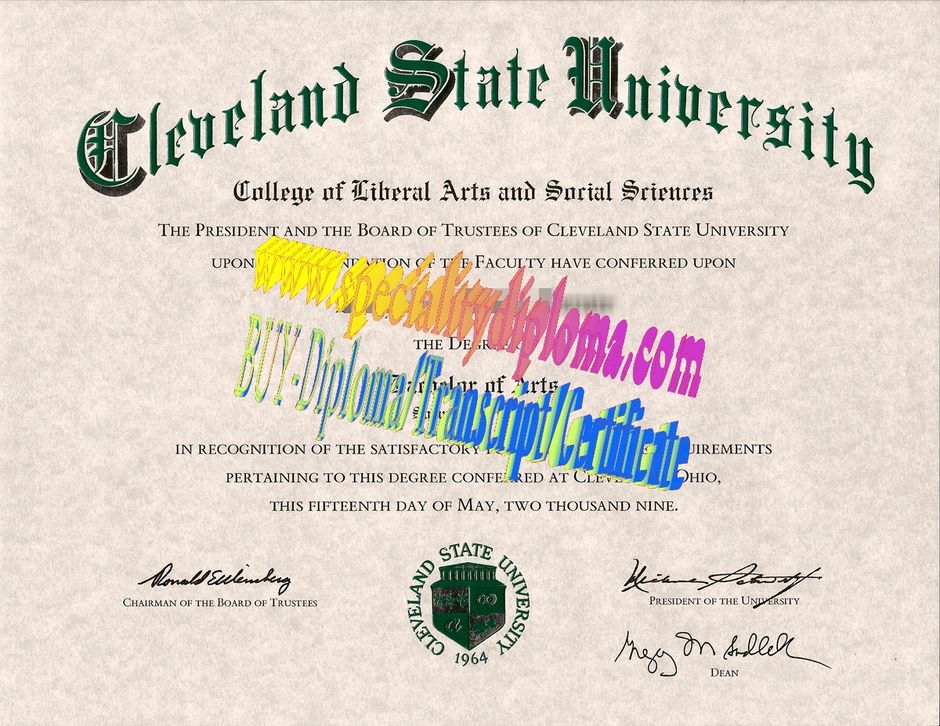 Fake cleveland state University Diploma Certificate