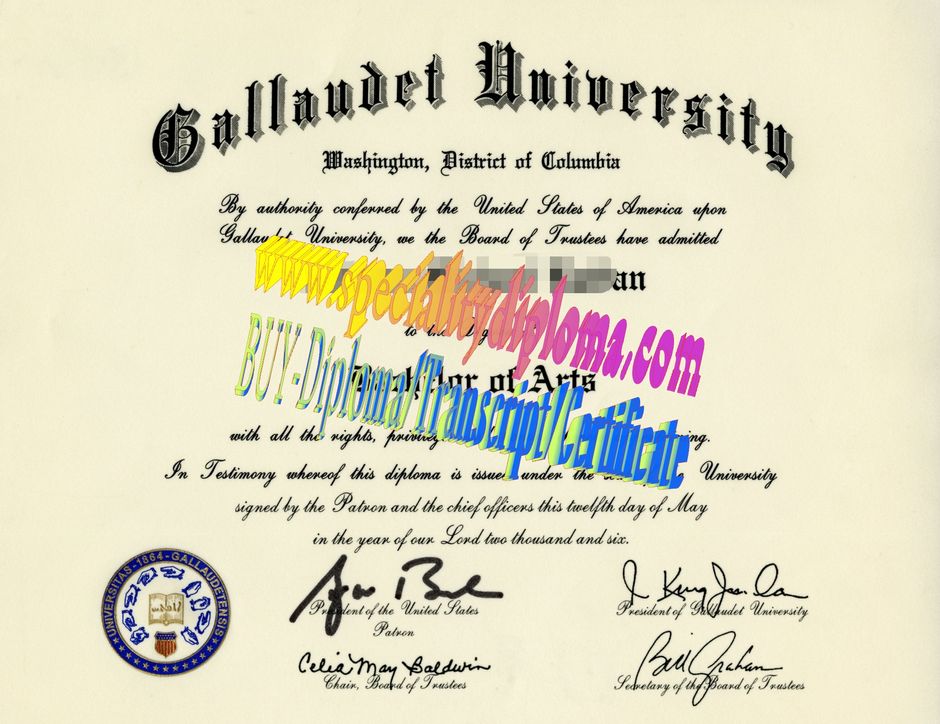 Fake gallaudet University Diploma Certificate