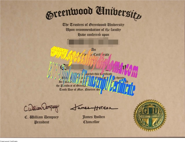 Fake greenwood university Diploma Certificate