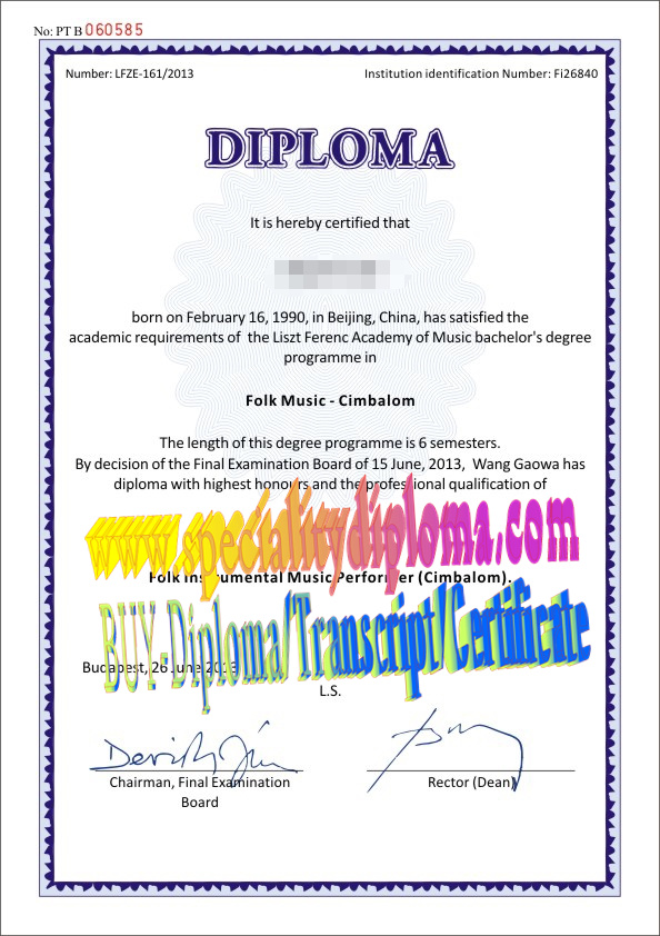 How Buy Liszt Academy of Music Diploma Degree