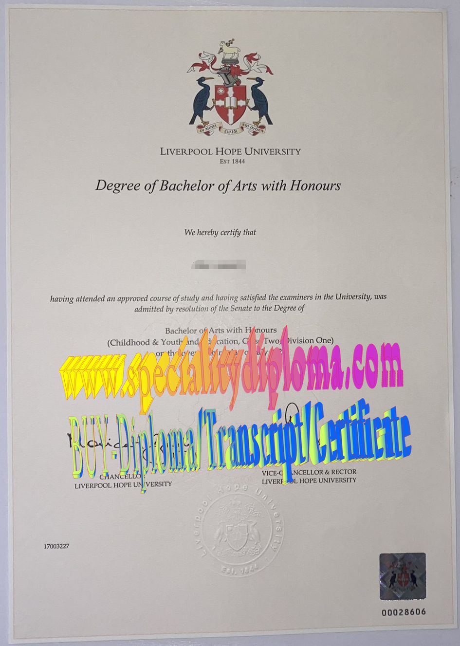 How Buy Liverpool Hope University Diploma Degree