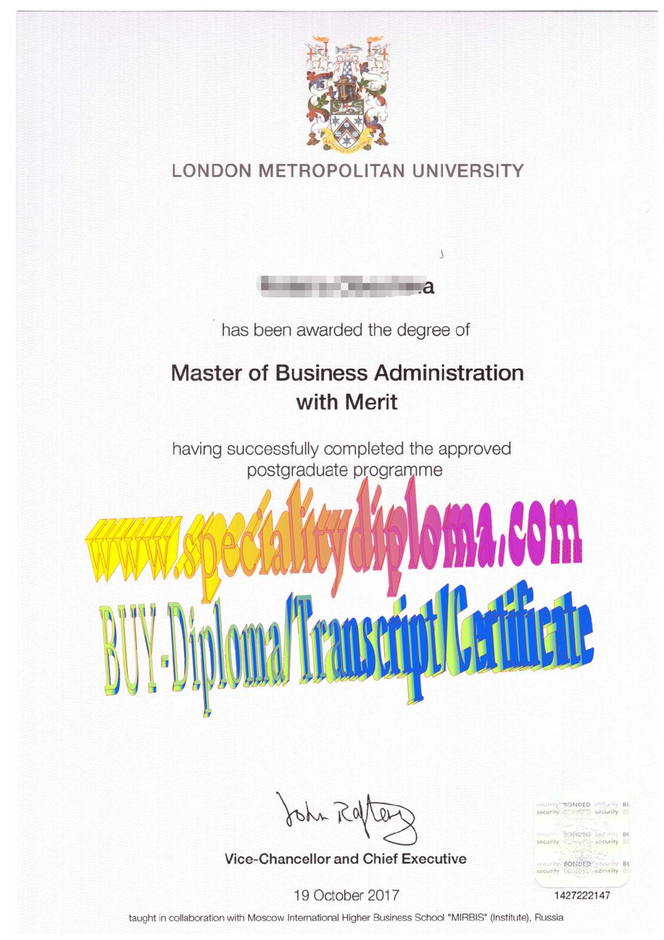 How Buy London Metropolitan University Diploma Degree