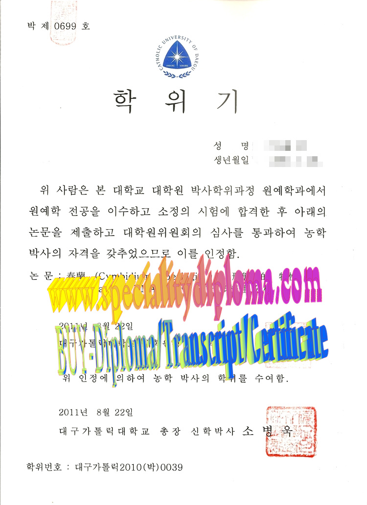 How Buy The Catholic University of Daegu Diploma Online