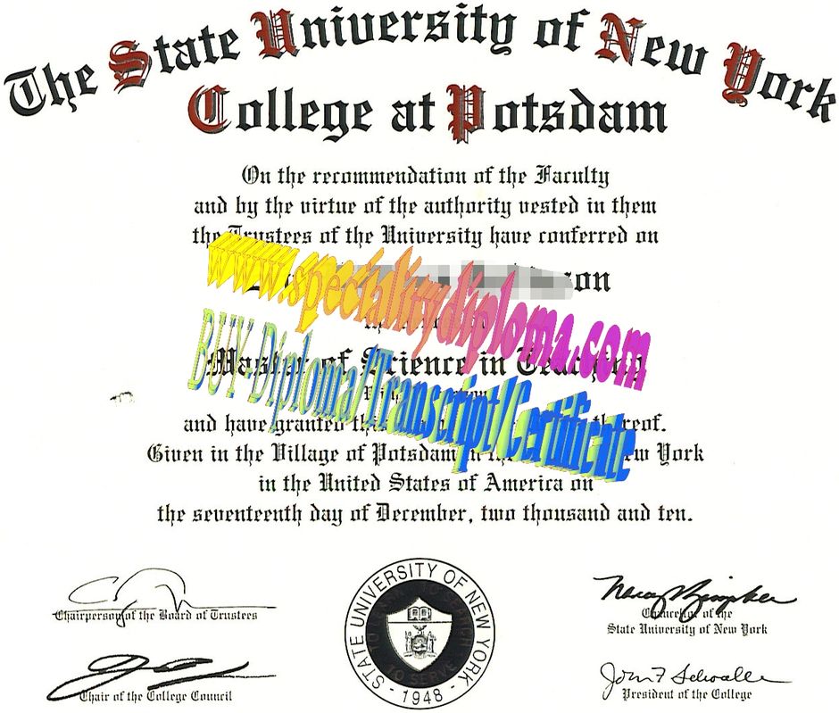 Make fake SUNY Potsdam Diploma