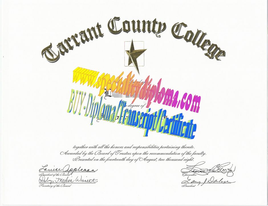 Make fake Tarrant County College Diploma